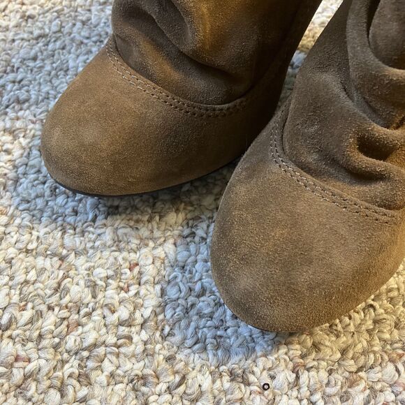 Steve Madden Ollie Suede Heeled Booties Size 9 M Brown Slouchy Ankle Boots - Picture 4 of 11
